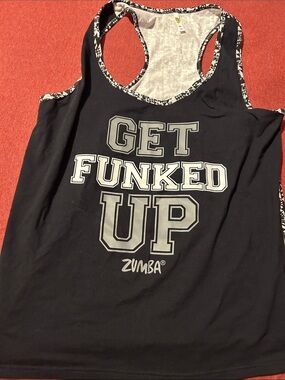 Zumba Fitness Black & White Patterned Racerback Tank